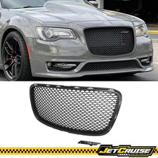 Fits 15-23 Chrysler 300 Srt Style Front Bumper Upper Mesh Grille Abs Matte Black Fits 15-23 Chrysler 300 Srt Style Front Bumper Upper Mesh Grille Abs Matte Black