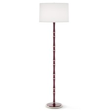 Robert Abbey Kane 1Lt Floor Lamp, Sugar Plum/Nickel/Ascot White Shade - SM74