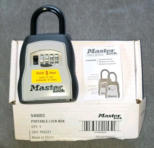 Master Lock 5400EC Portable Combination Lock Box - Black