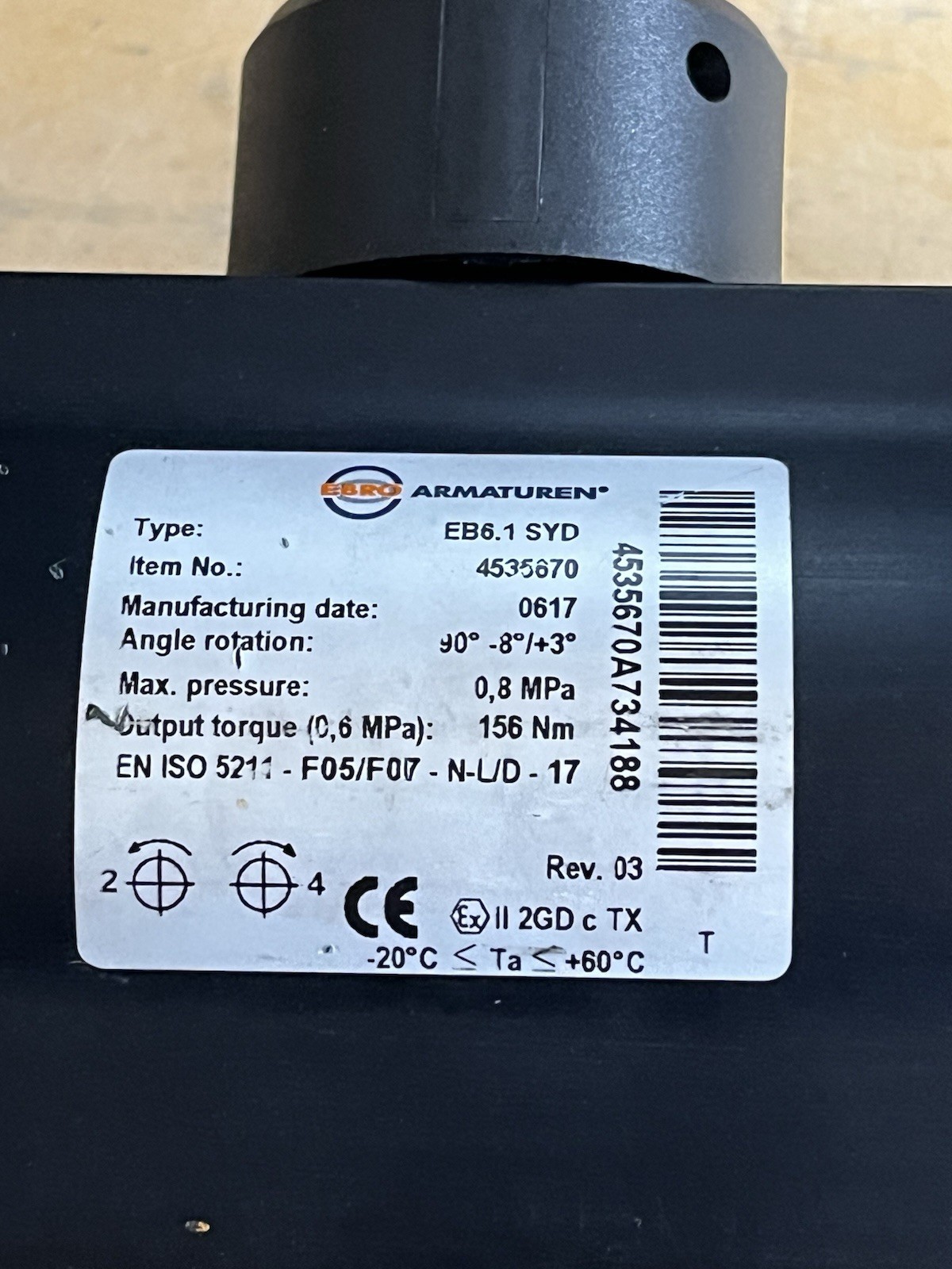 Ebro Armaturen EB6.1 SYD Double Acting Actuator