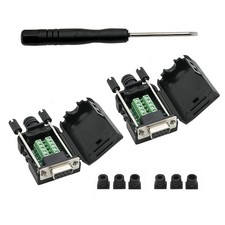 2 PCS Connector DB9 RS232 DSUB Serial Adapters Female Port Computer Connect