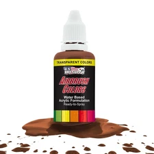 US Art Supply 1-Ounce Transparent Coffee Brown Airbrush Paint