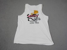 Vintage Scooty's Lone Tree Tank Top Adult Large White Single Stitch Made in USA