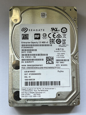 Seagate ST2000NX0253 2TB Enterprise 6Gb/s Internal 7200 RPM Hard  Disk