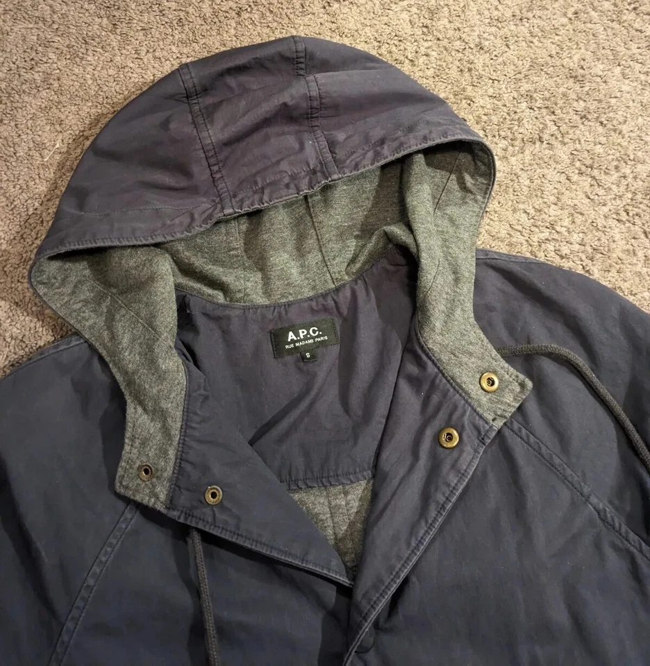 Women's A.P.C. Rue Madame Paris Anorak Lightweight Parka Jacket Blue Small - Image 2 of 4
