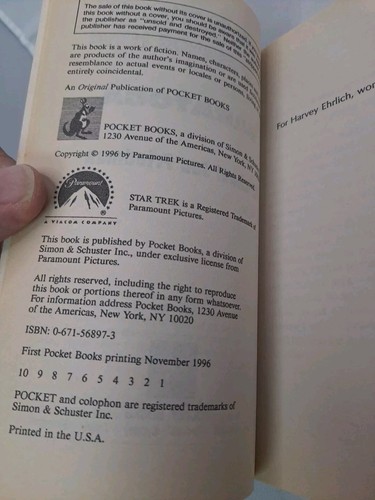 Star Trek Deep Space Nine/Juego de 2 libros de bolsillo/Armado y Saratoga/Buen estado. - Imagen 16 de 18