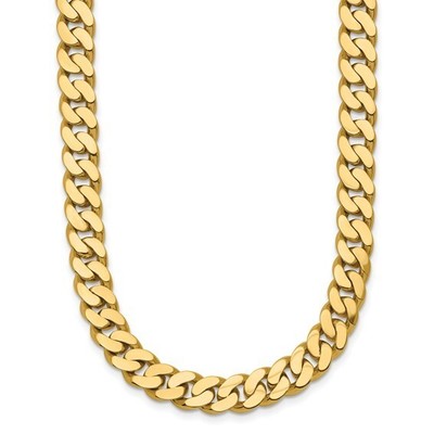 Herco 14K Yellow Gold Polished Solid 7.7mm Curb 20 Inch Chain Made in USA
