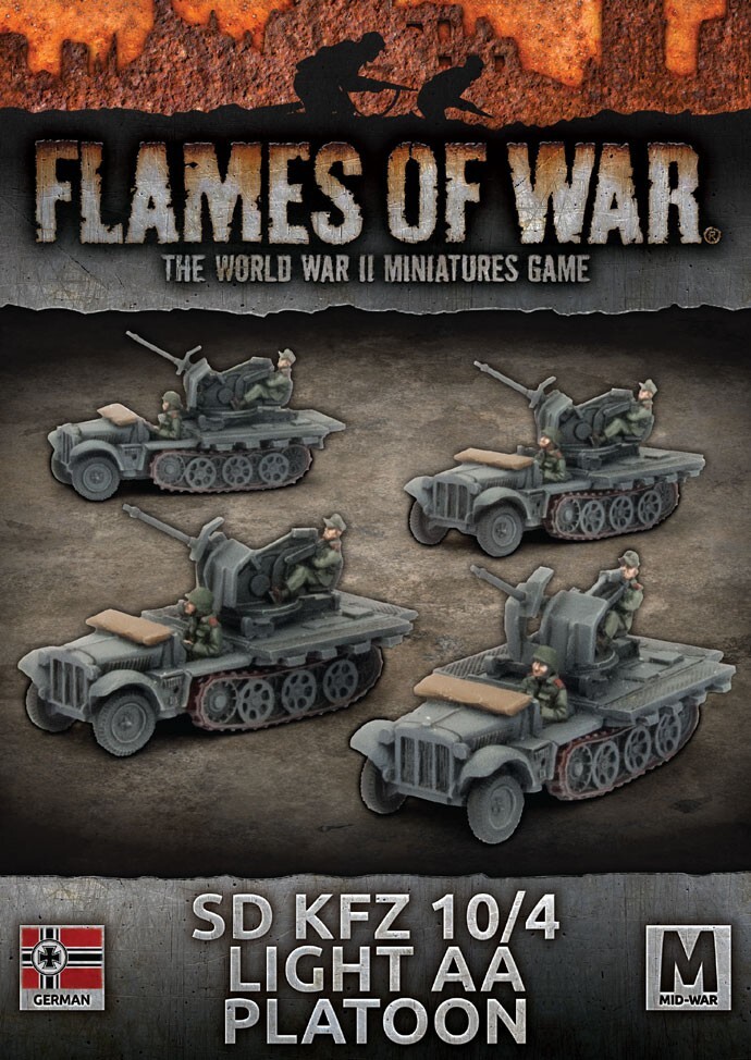 German SD KFZ 10/4 Light AA Platoon - Late-War - Brand New - Flames of War