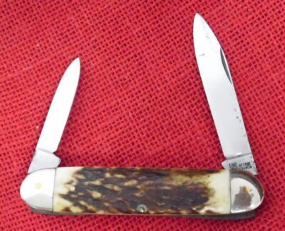 Vintage George Wostenholm IXL Knife Stag Equal End 2 Blade Sheffield England