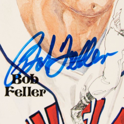 Bob Feller Signed Postcard Indians - COA JSA - Picture 2 of 3