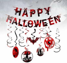 Halloween Letter Banner  Zombie Swirl Garland Party Decoration Horror 11pc Set