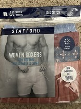 Stafford Woven Boxers Mens Size Small 4 Pack