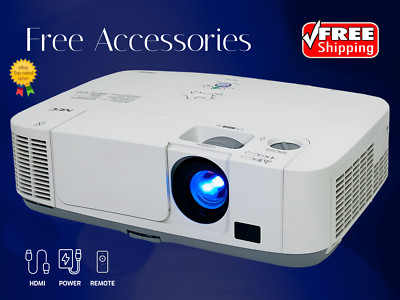 3LCD Projector 4000 ANSI Professional WXGA Accepts 4K Signal HDMI USB w/Bundle
