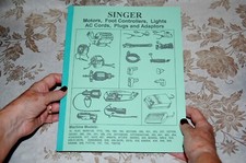 Manual de servicio raro para motores de máquinas de coser Singer, controladores de pie, luces,