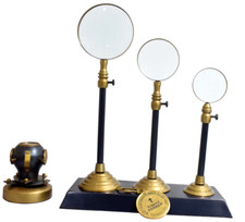 Elegant 3-Piece Decorative Magnifying Glass Set with Vintage Brass Accents
