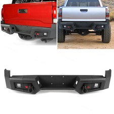 Black Rear Bumper Fits 2005-2015 Toyota Tacoma W2 Led Lights D-rings