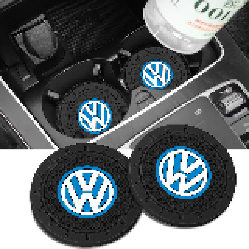 Car Cup Holder Universal NonSlip Coaster Silicone Waterproof for Volkswagen Logo