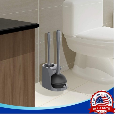 Émbolo y cepillo para inodoro 2 en 1 almacenamiento de agua acero inoxidable NUEVO - Imagen 7 de 8