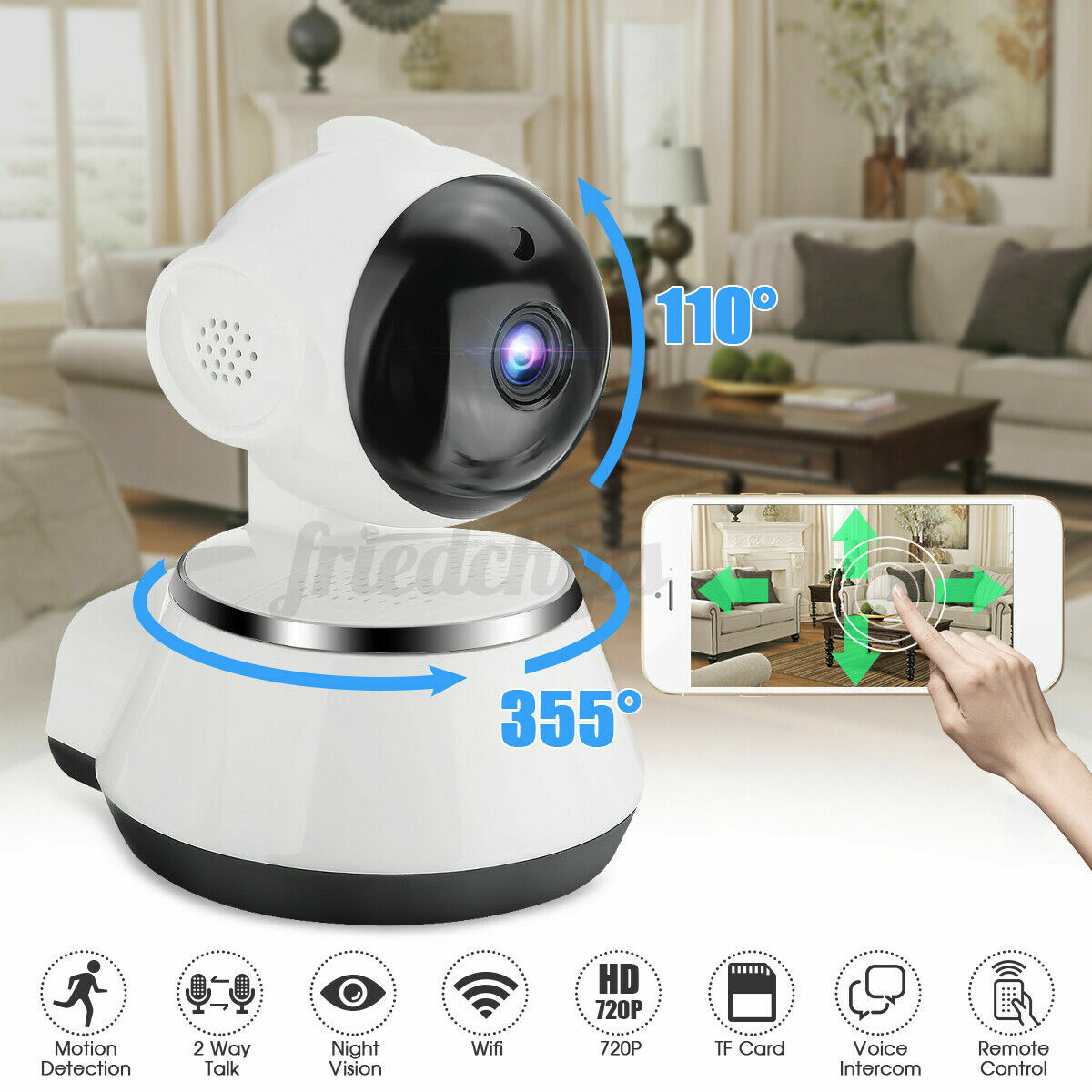 Wireless Home Security Camera Indoor Smart Wifi System Monitor IR