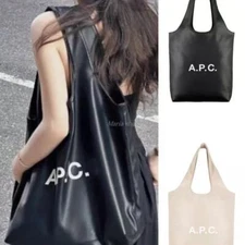 A. P.C Women's Printed Leather Tote Bag Large Capacity Shoulder Bag