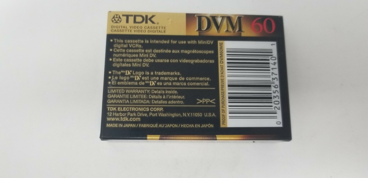 TDK DVM Mini DV Digital Video Cassette 60min DVM60ME | eBay