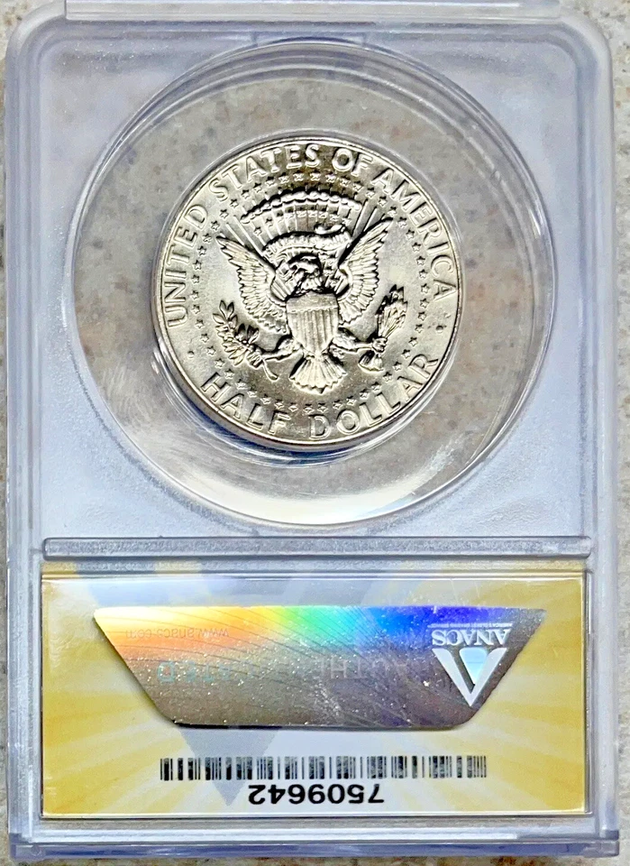 1987 P 50c MS67 Kennedy Half Dollar ANACS Graded Certified US Coin - Image 2 of 2