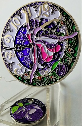 GeocoinClub Dec 2016 - Sugar Plum Fairy Silver Geocoin Geocaching Collectible - Picture 9 of 9