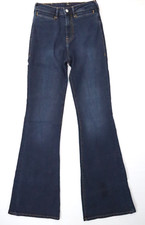 True Religion Fey High Rise Flare Jeans Women 27x33 Blue Dark Wash Retro Stretch