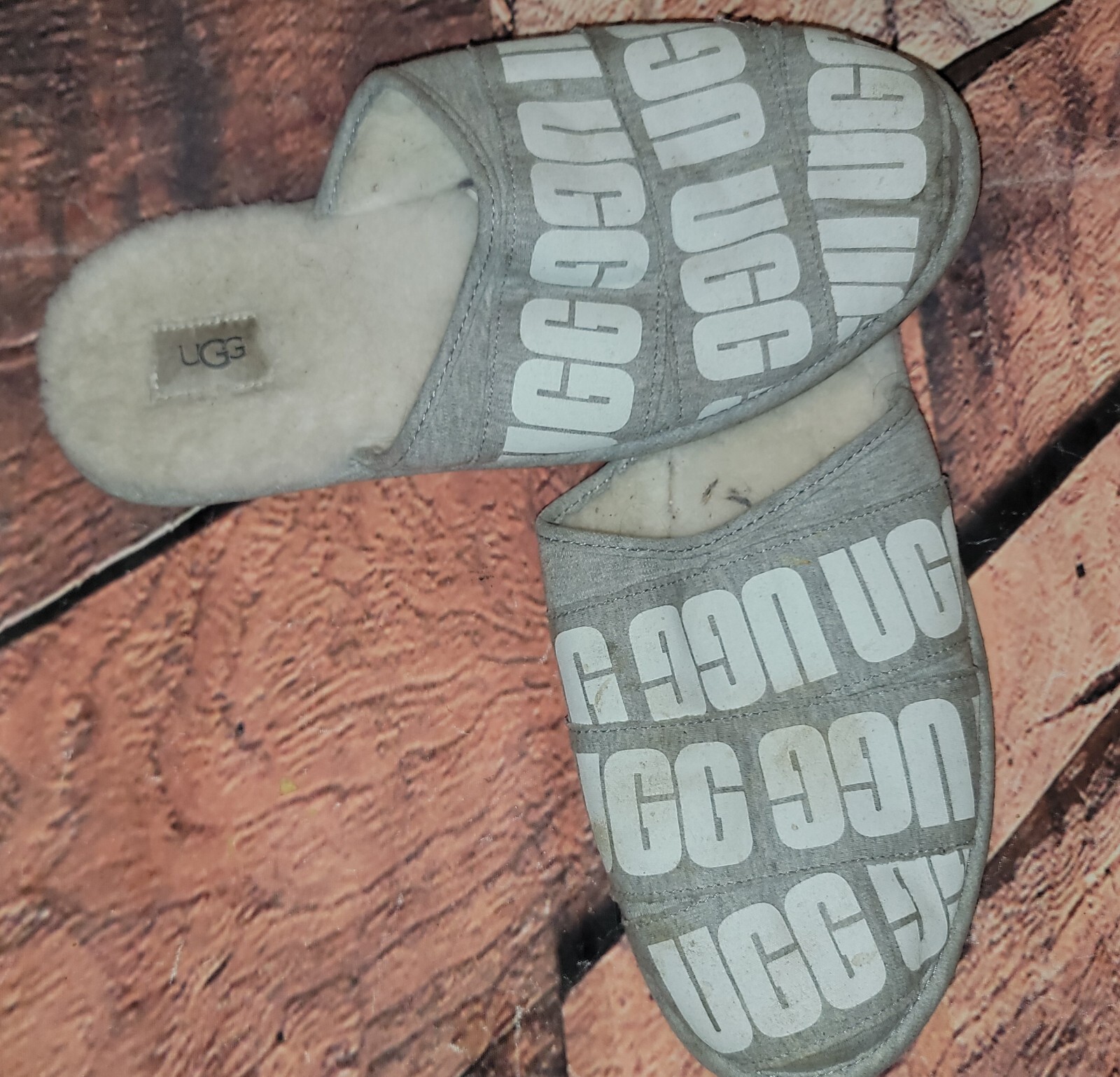 Ugg Mens Scuff Graphic Band Slippers House Shoes Sz 11-image