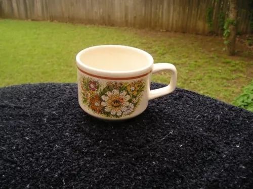 Lenox (Temper-Ware) Magic Garden Multicolored Floral Design Beige Flat Cup