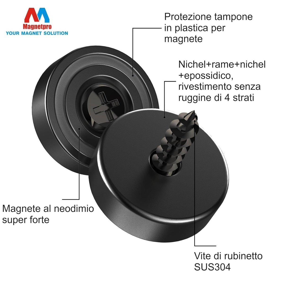 Calamite Piccole Magneti Al Neodimio Super Resistenti - Disco Rotondo 5x2mm O 12x3mm (10-100 Pezzi) Metal Magic - Foto 3