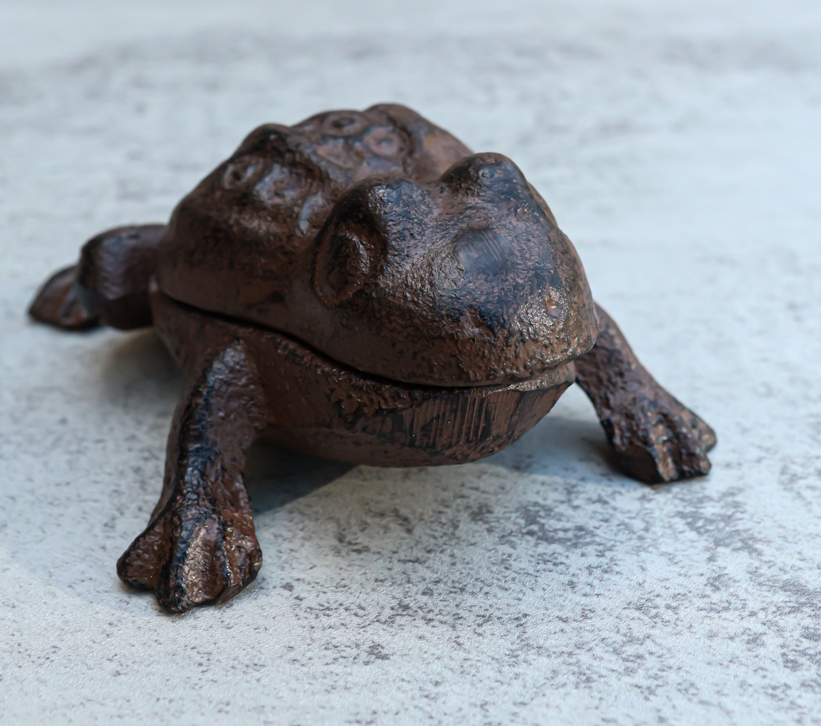 Rustic Vintage Cast Iron Garden Frog Toad Decorative Key Box Small ...