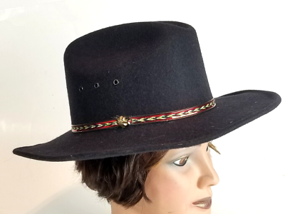 Vintage Pigalle Sombreros Black Felt Western Cowboy Ranch  display picture 1
