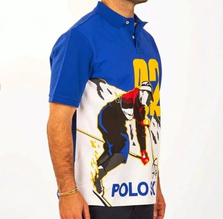 Polo Ralph Lauren POLO SKI 92 Graphic Mesh Knit Short Sleeve Polo Ralph Lauren POLO SKI 92 Graphic Mesh Knit Short Sleeve