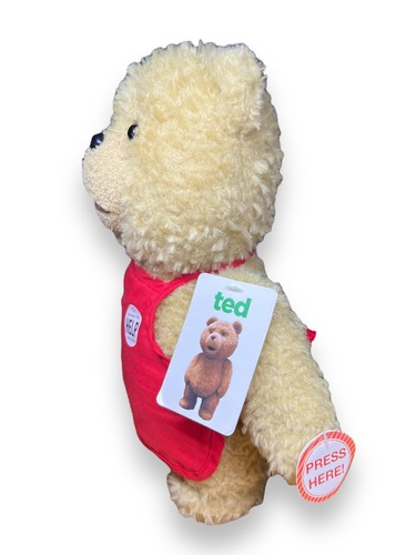 NWT TED Plush Talking Bear from the Movie Teddy Bear Red Apron 13" 2013 - Picture 3 of 10