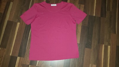 Damen Apriori T-Shirt Top Shirt Gr.40 oberteil dunkel rosa Glitzer neu