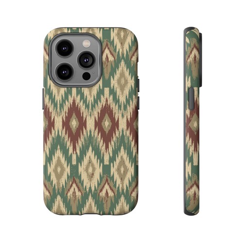 Ikat Pattern Phone Case, Boho Chic Tech Accessory, Tough Cover Mobile Case - 第 74/239 張圖片