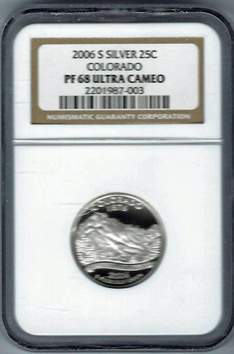 2006 S SILVER 25C Quarter Dollar COLORADO PF 68 Ultra Cameo NGC