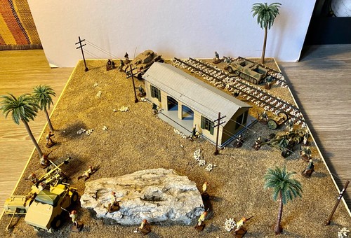 Diorama : 1/72, WW2, Bataille de la gare d'EL ALAMEIN, D:41,5 x 41,5, lire plus - Photo 5/17