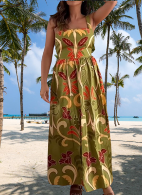ZARA MULTICOLORED PRINTED MIDI DRESS 100% COTTON sz M | eBay