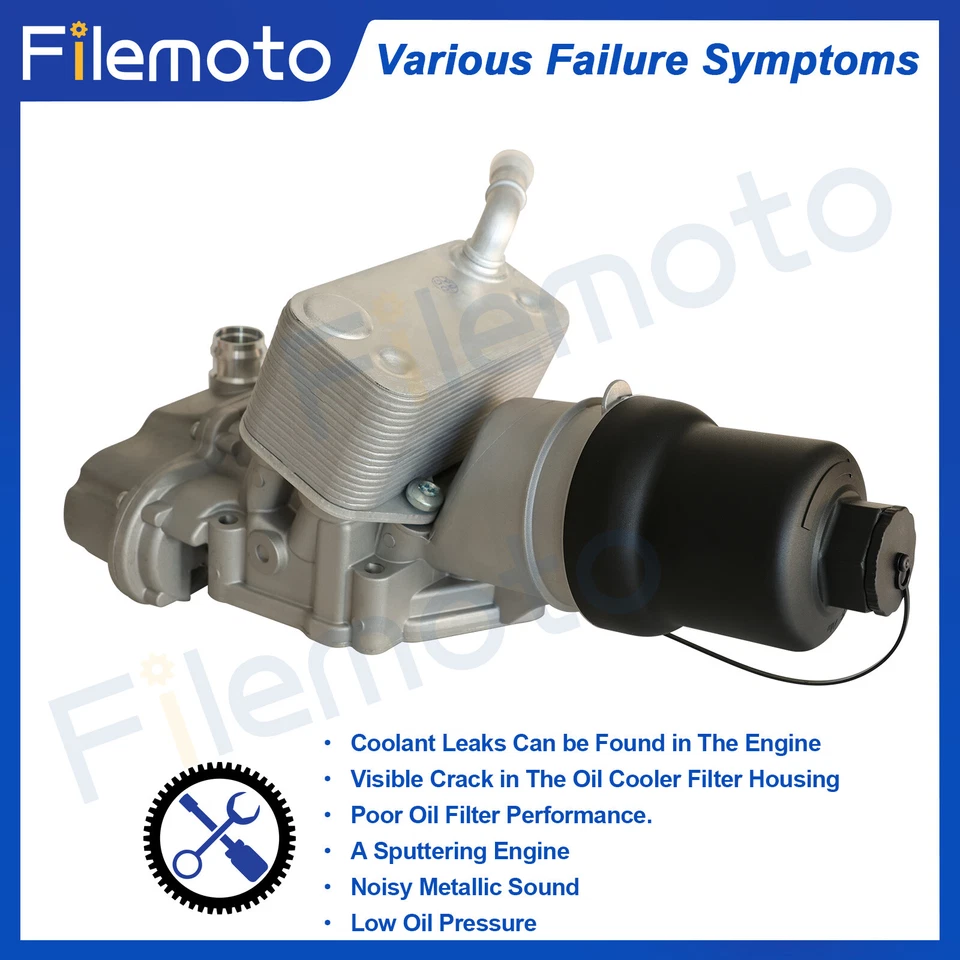 Carcasa de filtro enfriador de aceite para Audi 07-14 TT 04-13 A3 05-08 A4 Quattro 04-07 Golf Foto 4 de 4