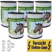 1000 m Weideband 20 mm 6 Niroleiter +5 Verbinder+1 Warnschild