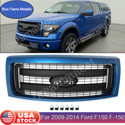For 2009-2014 Ford F150 F-150 Front Upper Grille Blue Flame Grill DL3Z-8200-CPTM