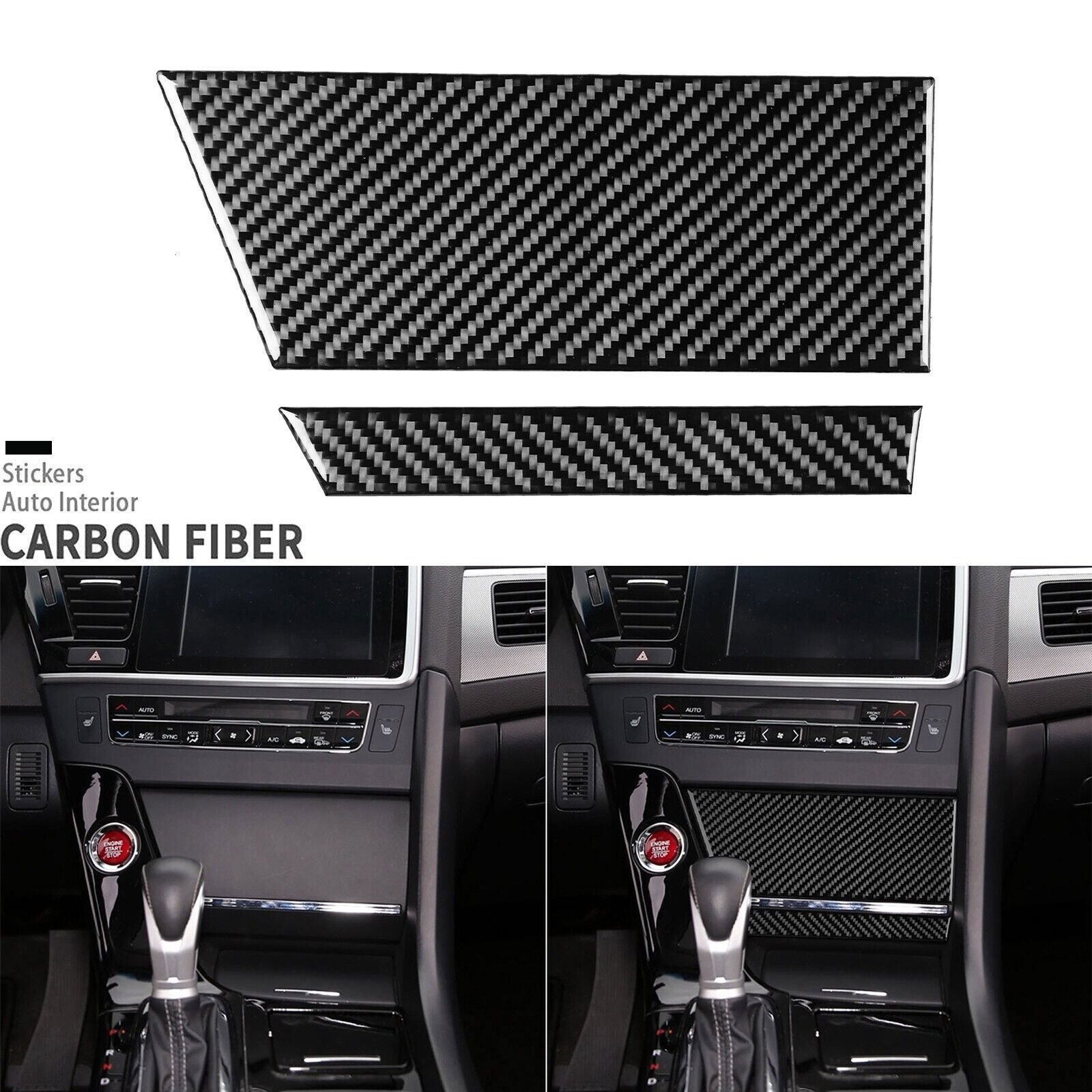 Real Carbon Fiber Center Console Storage Panel Cover For Honda Spirior 2015-2017