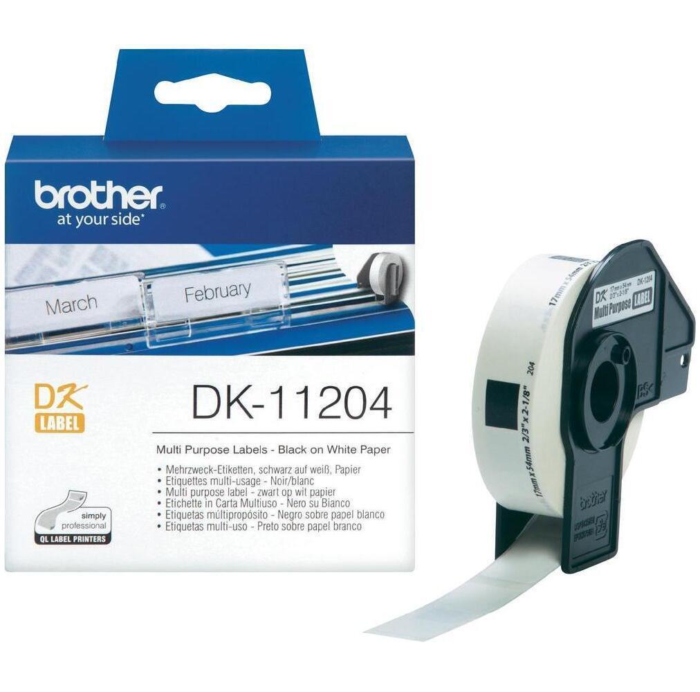 Brother DK-11204 Einzeletiketten - 17 x 54 mm 400 Etiketten 2090₽