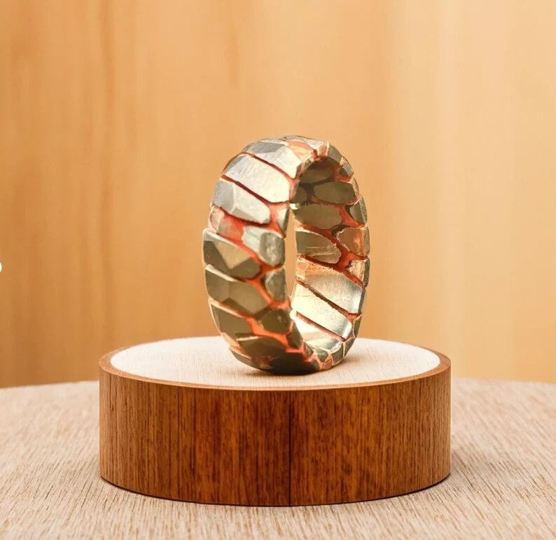 Superconductor Ring Beveled edges Acid Etched Ring Anniversary