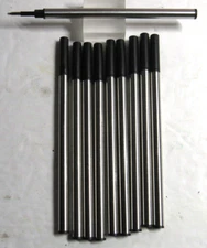 10 STANDARD METAL BLACK FINE ROLLERBALL REFILLS-FIT WATERMAN + MANY OTHER MODELS