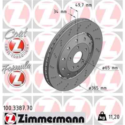 2x ZIMMERMANN Formula Z Bremsscheibe 100.3387.70