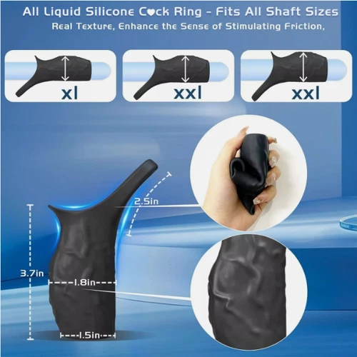 Male Cock-Girth-Enlarger-Enhancer-Big Penis-Extension-Extender-Sheath-Sleeve Men - Picture 3 of 8