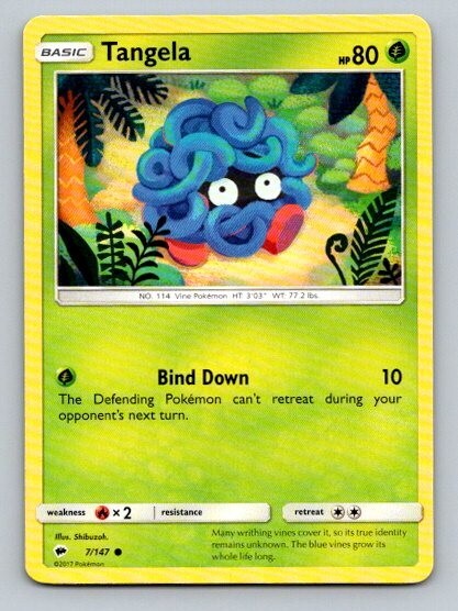 2017 Pokemon Card Burning Shadows Tangela 7/147